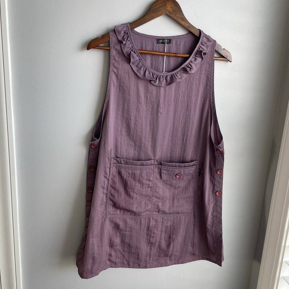 NWT Cortile Korean Boutique Slate Purple Pinafore sleeveless jumper pockets